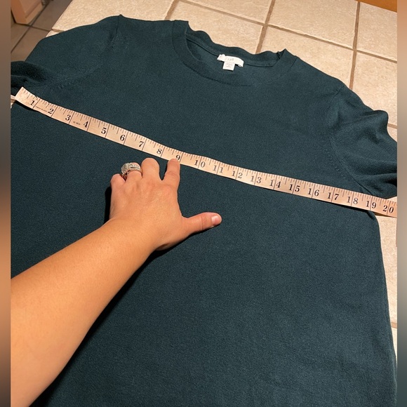 J.Jill Pullover Sweater Forest Green~55%Cotton& 25%Rayon & 20%Nylon Med Petite - Picture 6 of 16